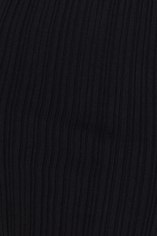 Warm Treat Ribbed Mini Dress Black