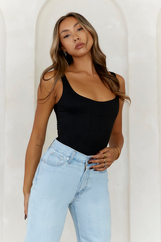 HELLO MOLLY Everyday Staple Singlet Top Black