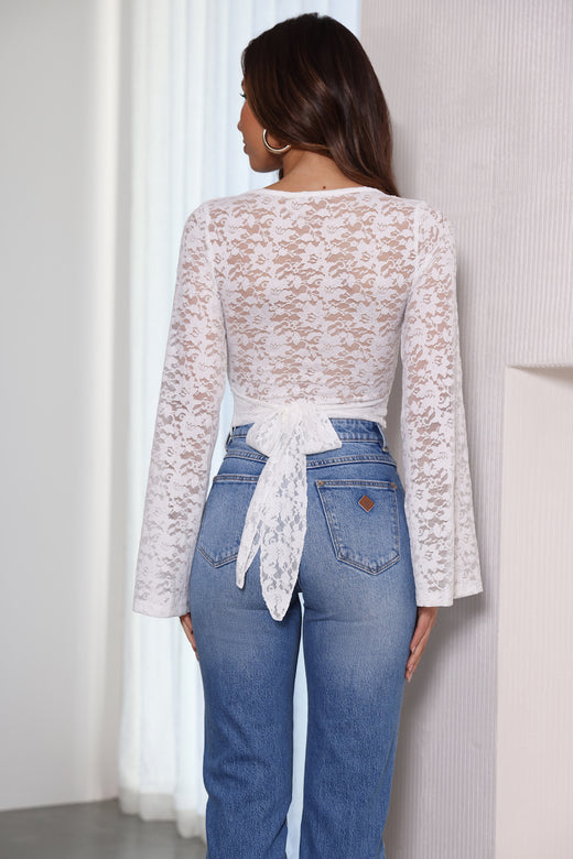 Timeless Treasure Lace Crop Top White