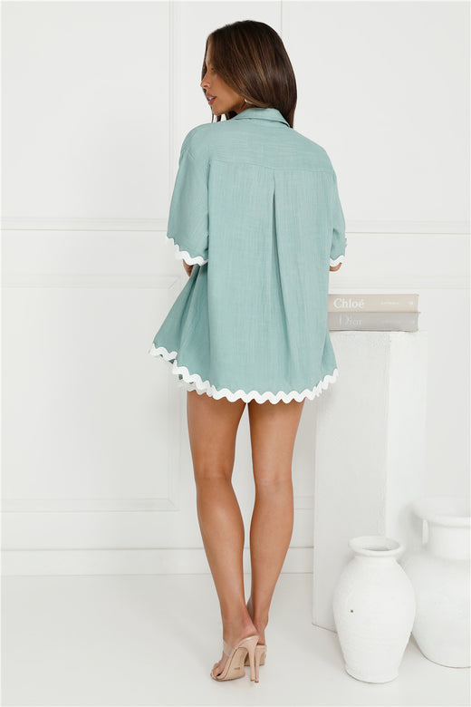 Gorgeous Ivy Linen Blend Shirt Sage