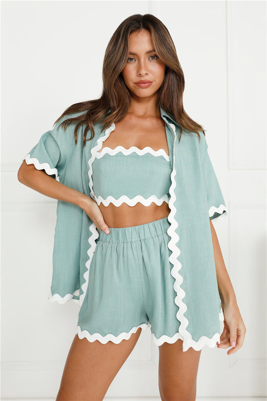 Gorgeous Ivy Linen Blend Shirt Sage