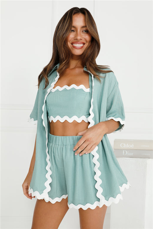 Gorgeous Ivy Linen Blend Shirt Sage